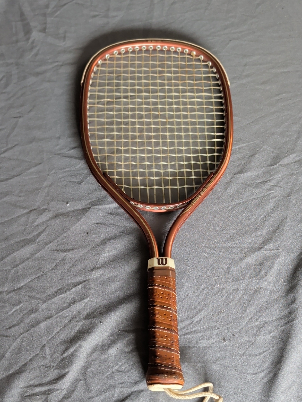 Vintage Wilson Wooden Tennis Racket in Brown